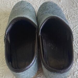 Dansko Light Blue Pro XP Tooled Lace Leather Slip-On Clogs